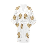 Sketch style cookie pattern Women's Short Kimono Robe