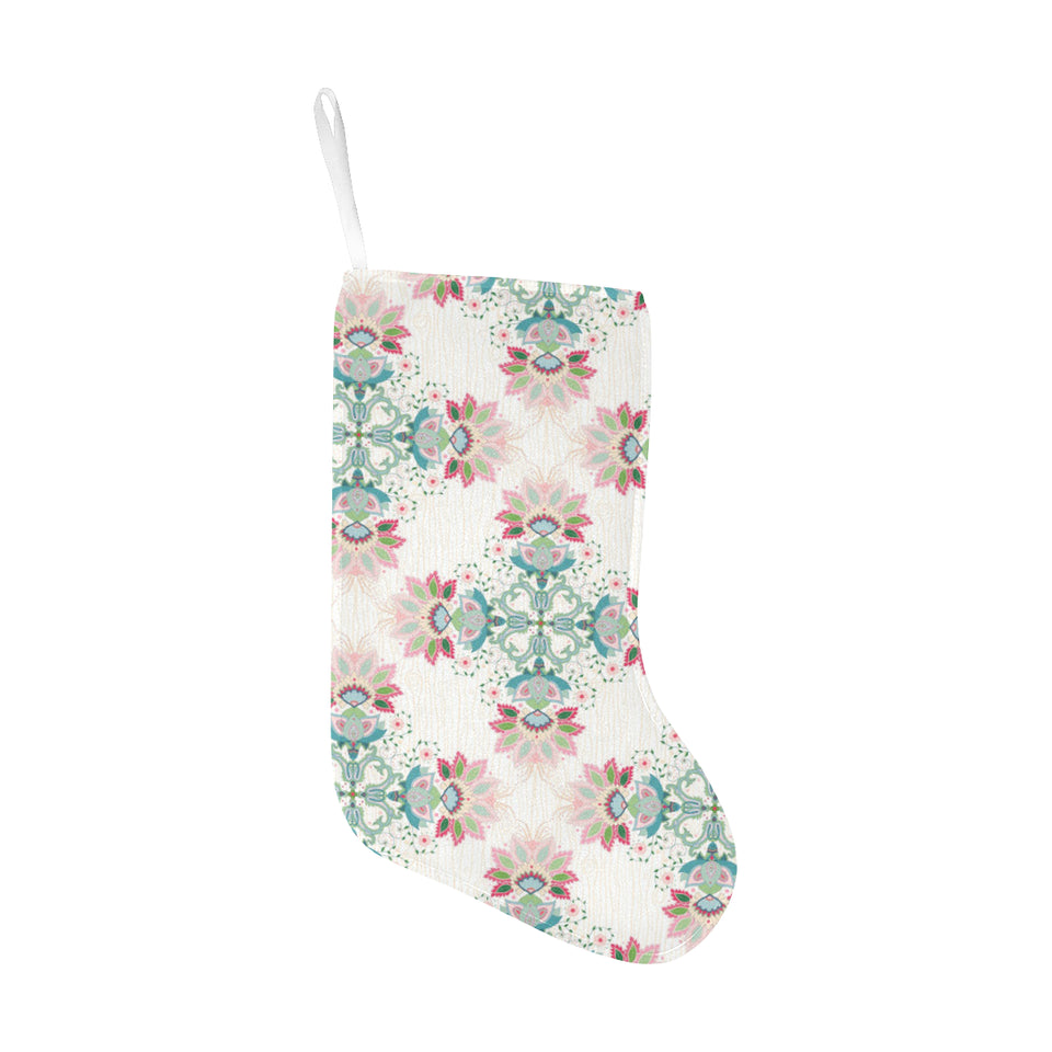 Square floral indian flower pattern Christmas Stocking
