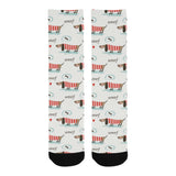 Cute dachshund bone pattern Crew Socks