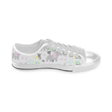 Cute elephant mouse pattern Men's Low Top Canvas Shoes White