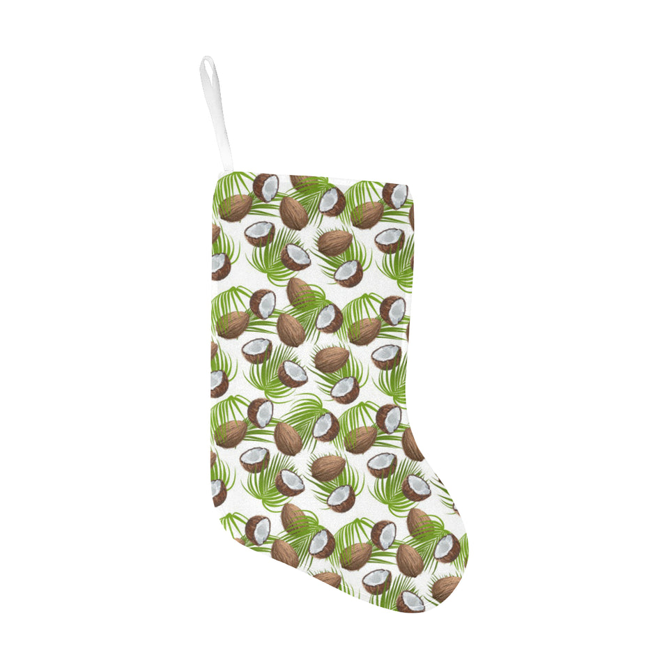 Coconut Pattern Print Design 04 Christmas Stocking