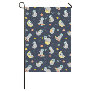 Cute sloth astronaut star planet rocket pattern House Flag Garden Flag