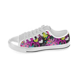 heart dot wave star creative design pattern Men's Low Top Shoes White