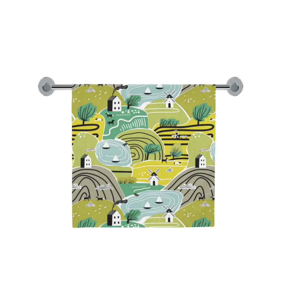 Hand drawn windmill pattern Bath Towel