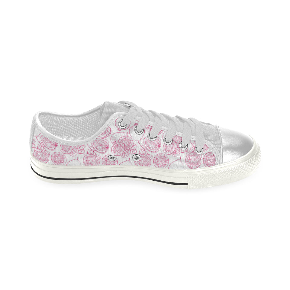 Sketch guava pattern Women's Low Top Canvas Shoes White