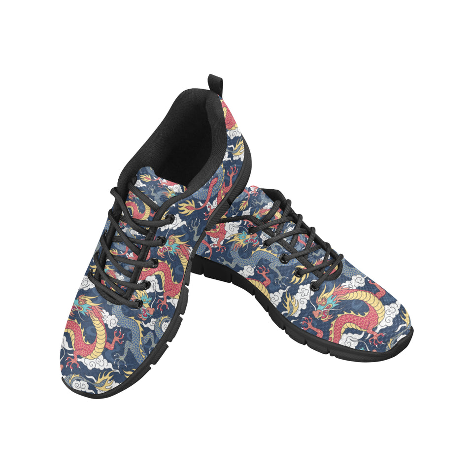 Blue red dragon cloud pattern Men's Sneaker Shoes