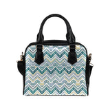 zigzag  chevron paint design pattern Shoulder Handbag