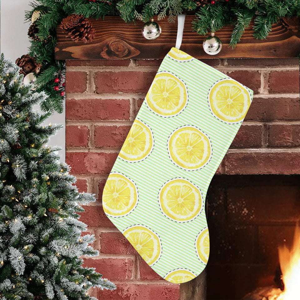 slice of lemon pattern Christmas Stocking