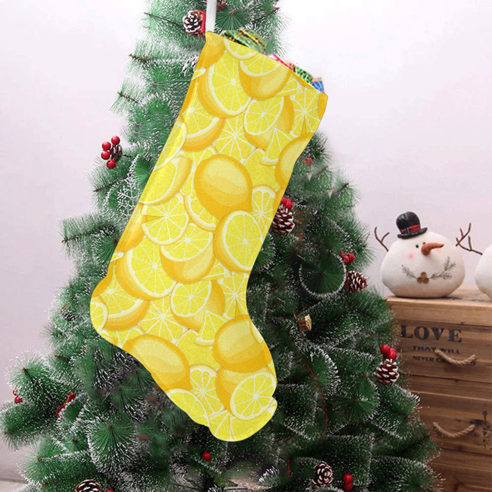 lemon pattern Christmas Stocking