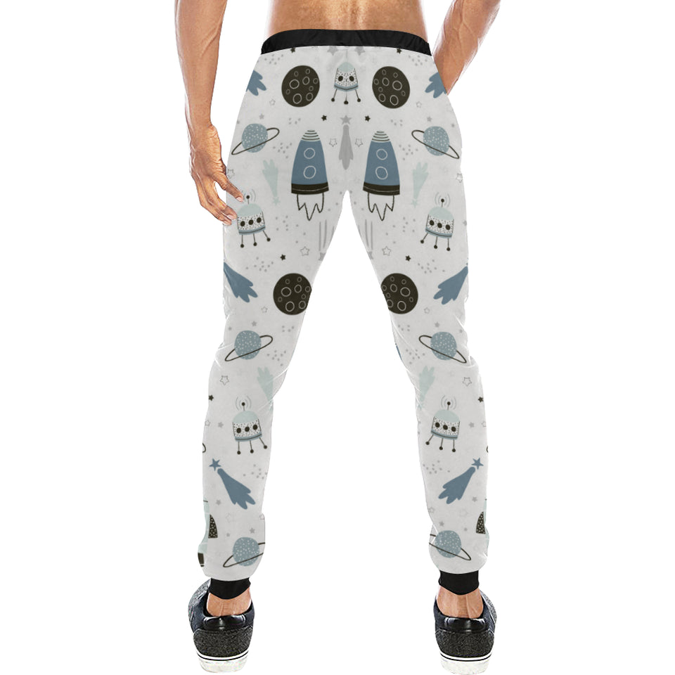 Hand drawn space elements space rocket star planet Unisex Casual Sweatpants