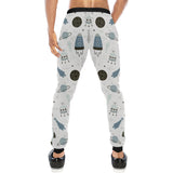 Hand drawn space elements space rocket star planet Unisex Casual Sweatpants