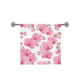 pink purple orchid pattern background Bath Towel