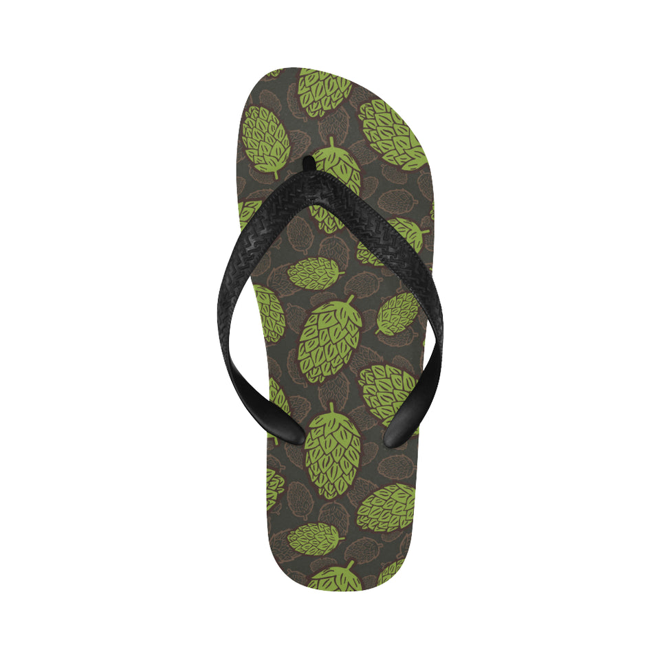 Hop pattern black background Unisex Flip Flops