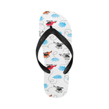 Watercolor helicopter cloud pattern Unisex Flip Flops