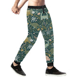 dinosaurs tropical leaves flower pattern Unisex Casual Sweatpants