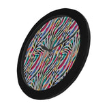 Colorful zebra skin pattern Elegant Black Wall Clock