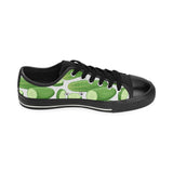 cucumber whole slices pattern Men's Low Top Canvas Shoes Black
