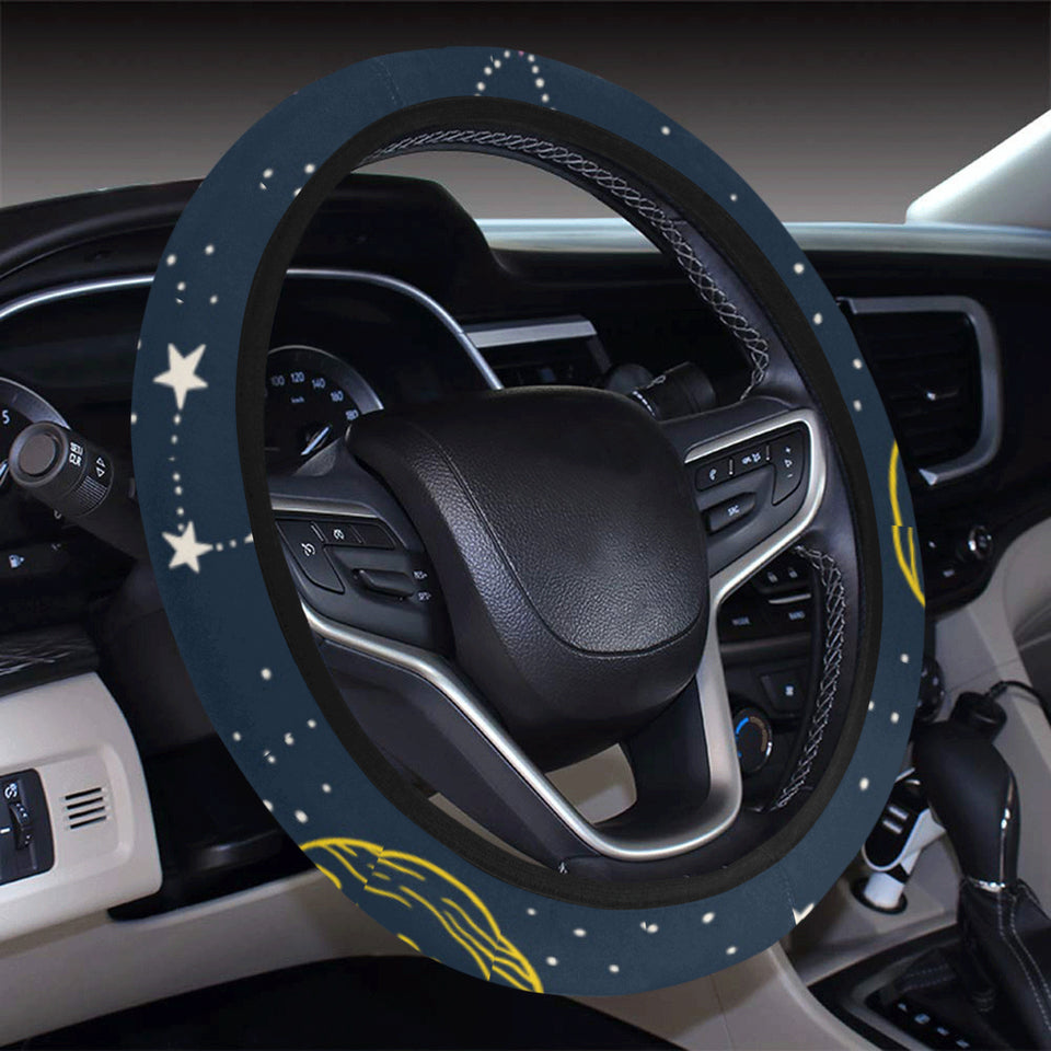 space pattern with planets, comets, constellations Car Steering Wheel Cover