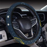 space pattern with planets, comets, constellations Car Steering Wheel Cover