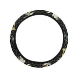 Japanese crane ornament elements Car Steering Wheel Cover