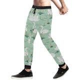 White swan lake pattern Unisex Casual Sweatpants