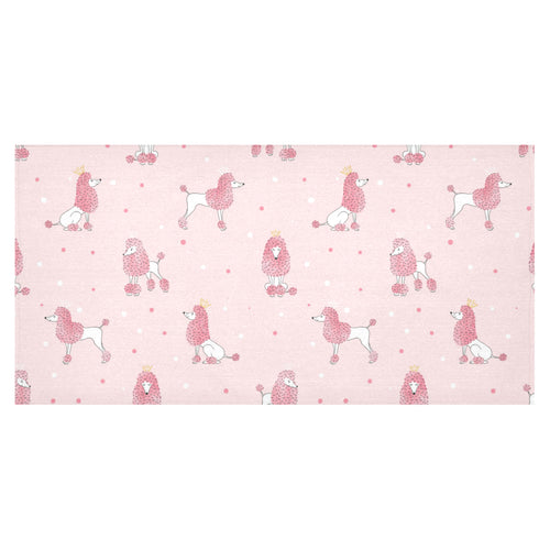 Poodle dog pink color theme Tablecloth