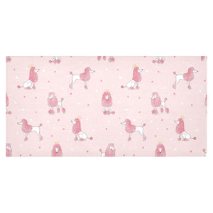 Poodle dog pink color theme Tablecloth