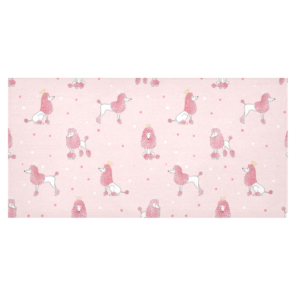 Poodle dog pink color theme Tablecloth