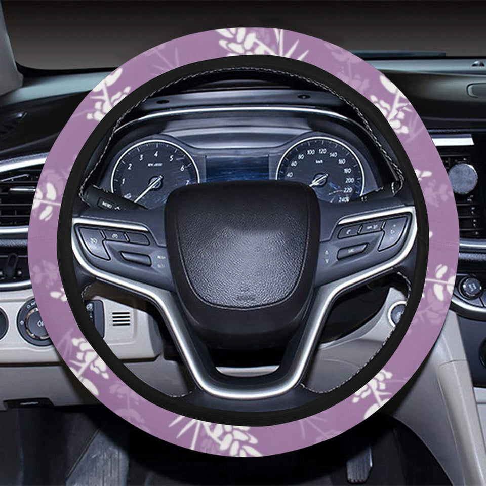 Lavender flowers purple pattern Car Steering Wheel Cover