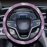 Lavender flowers purple pattern Car Steering Wheel Cover
