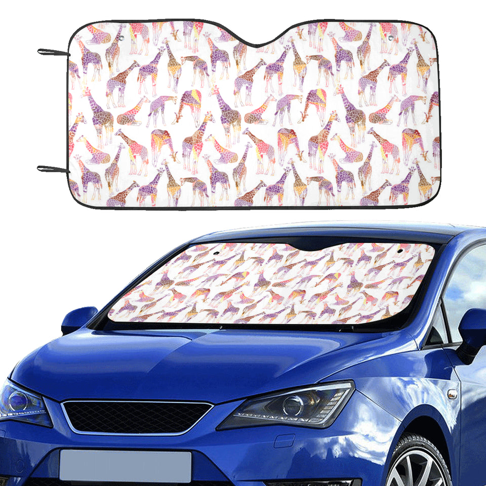 Giraffe Pattern Print Design 02 Car Sun Shade