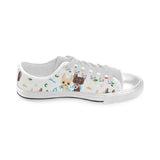 Cute Chihuahua dog pattern Men's Low Top Shoes White