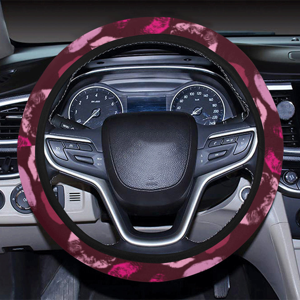 Lips Pattern Print Design 03 Car Steering Wheel Cover