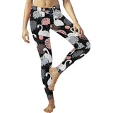 white swan blooming flower pattern Women's Legging Fulfilled In US