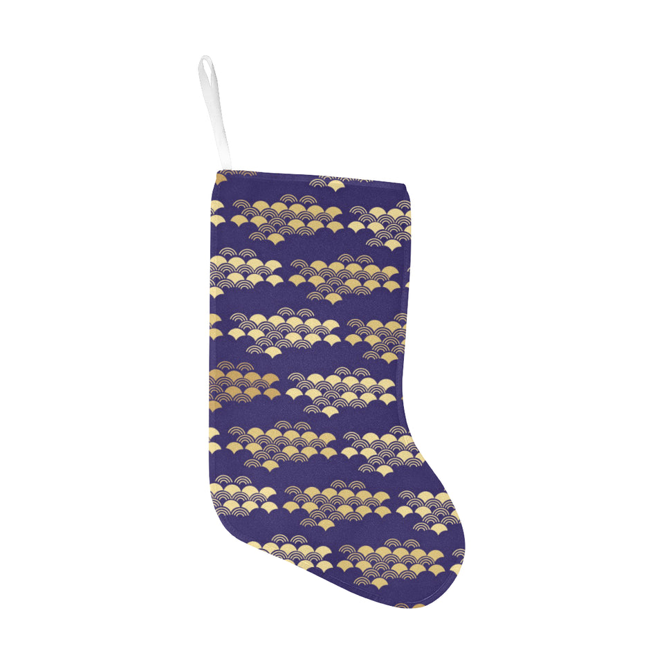 Beautiful japanese fan pattern Christmas Stocking