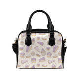 Cakes pies tarts muffins and eclairs purple bluebe Shoulder Handbag