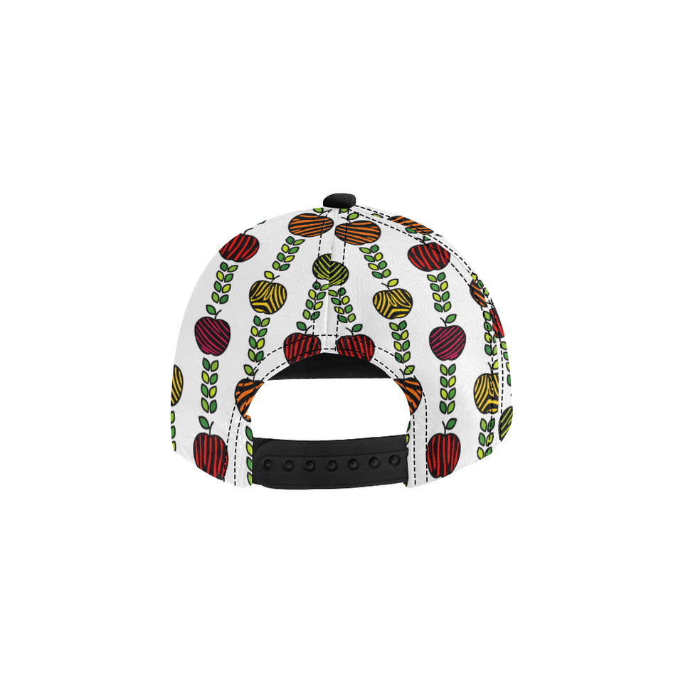 colorful apples leave zebra stripe All Over Print Snapback Cap