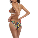 Colorful parrot flower pattern Sexy Bikinis Two-Piece Swimsuits