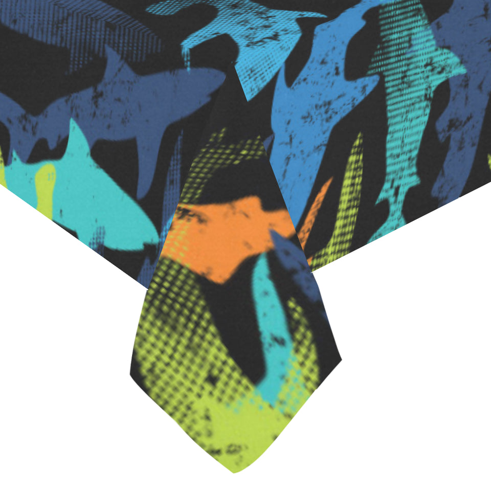 Colorful shark Tablecloth