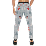 Snowman christmas  tree snow gray background Unisex Casual Sweatpants