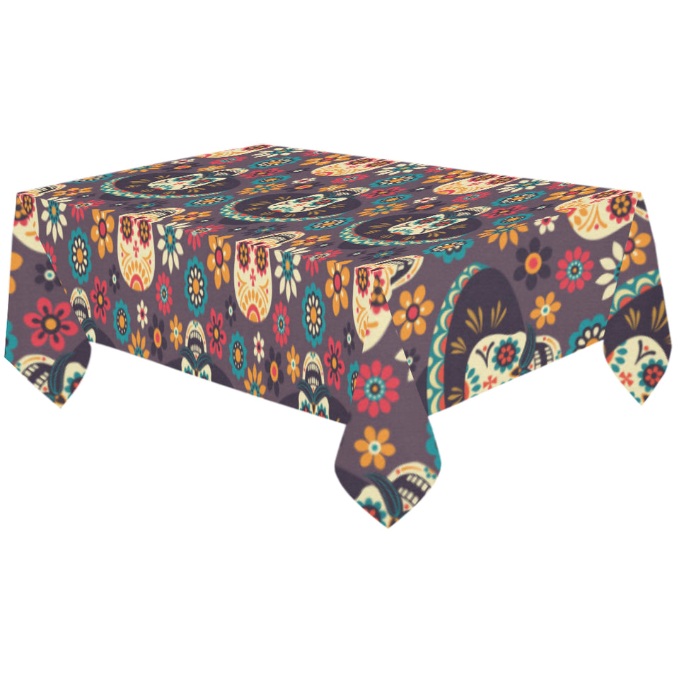 Sugar skulls flower maxican pattern Tablecloth