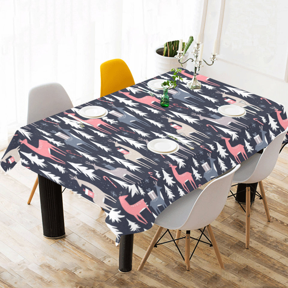 Deers Winter Christmas pattern Tablecloth