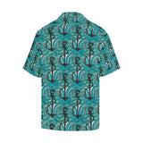 Anchor nautical green background Men's All Over Print Hawaiian Shirt