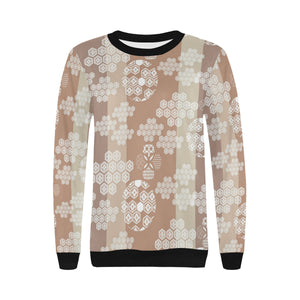 Beautiful hexagon japanese  pattern Women's Crew Neck Sweatshirt