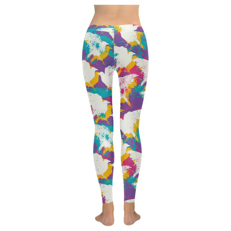 Colorful crow illustration pattern Women's Legging Fulfilled In US