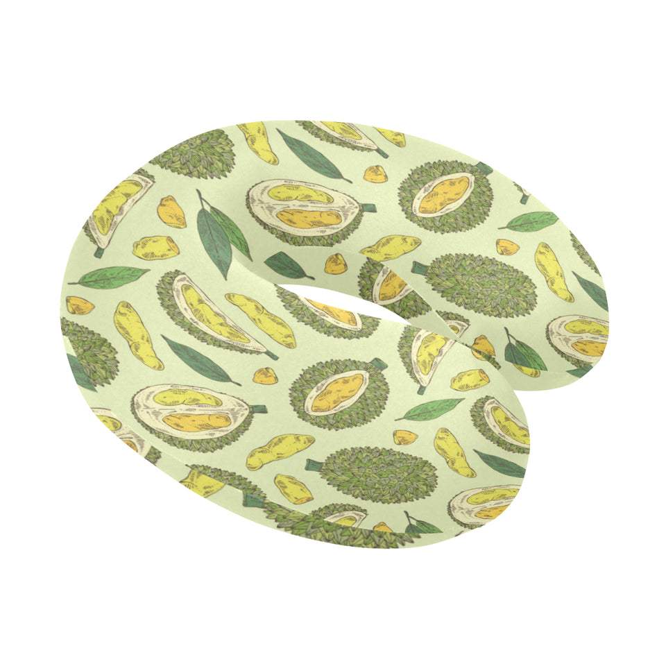 Durian leaves pattern background U-Shaped Travel Neck Pillow