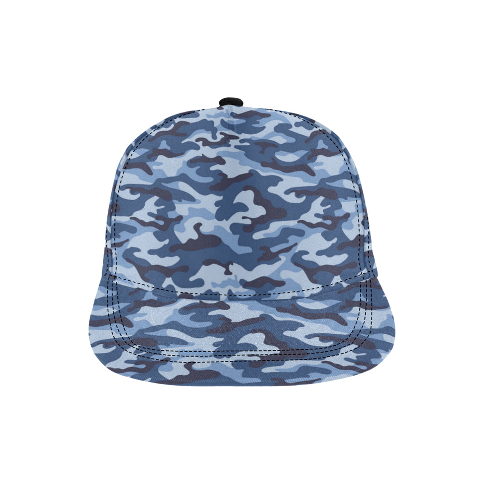 Blue camouflage pattern All Over Print Snapback Cap