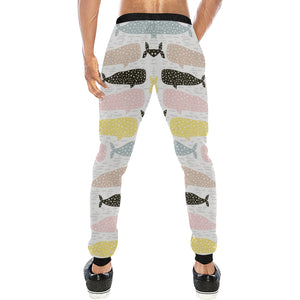 Whale dot pattern Unisex Casual Sweatpants