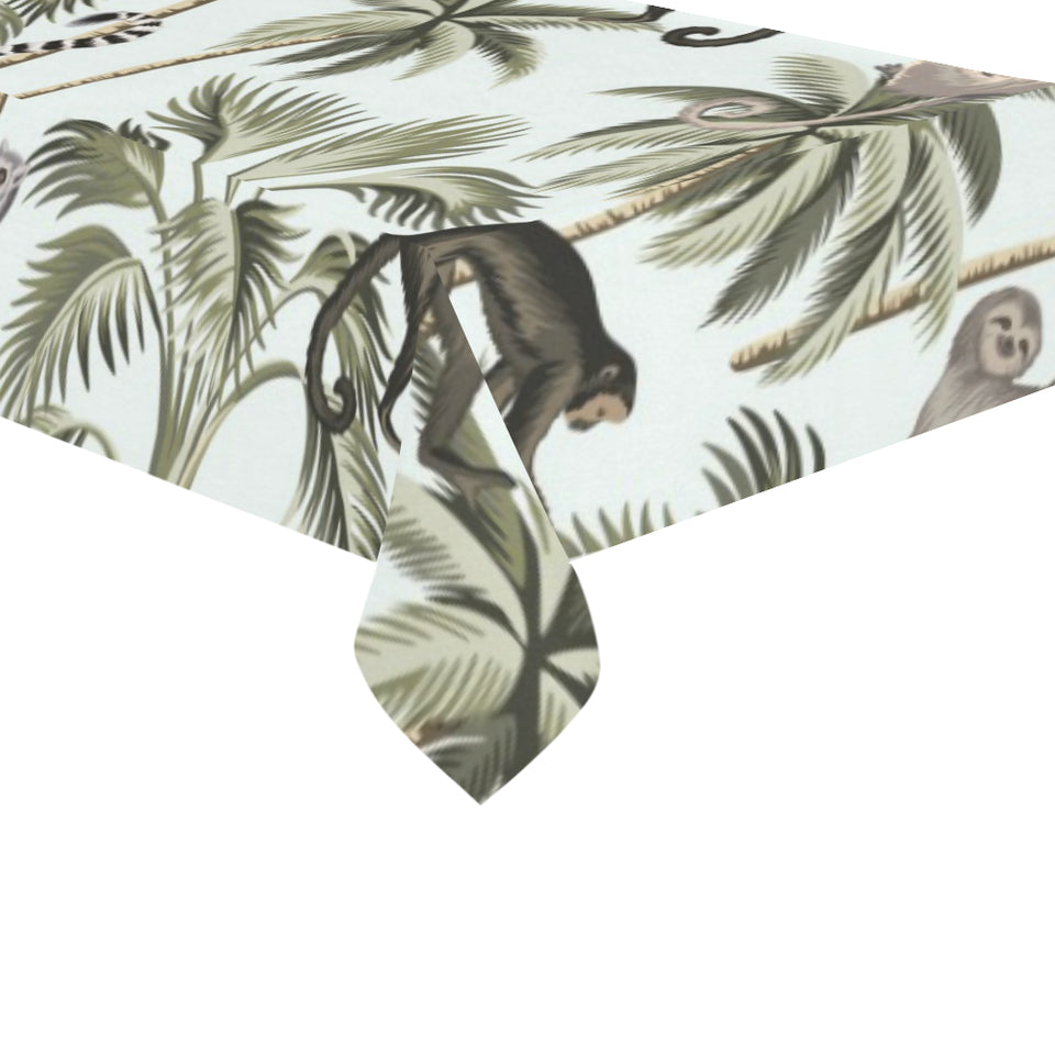 Monkey sloth lemur palm trees pattern Tablecloth