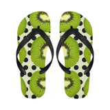 kiwi black dot background Unisex Flip Flops